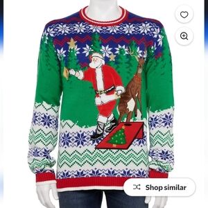 Corn Hole Playing Santa Christmas Sweater 2XLB